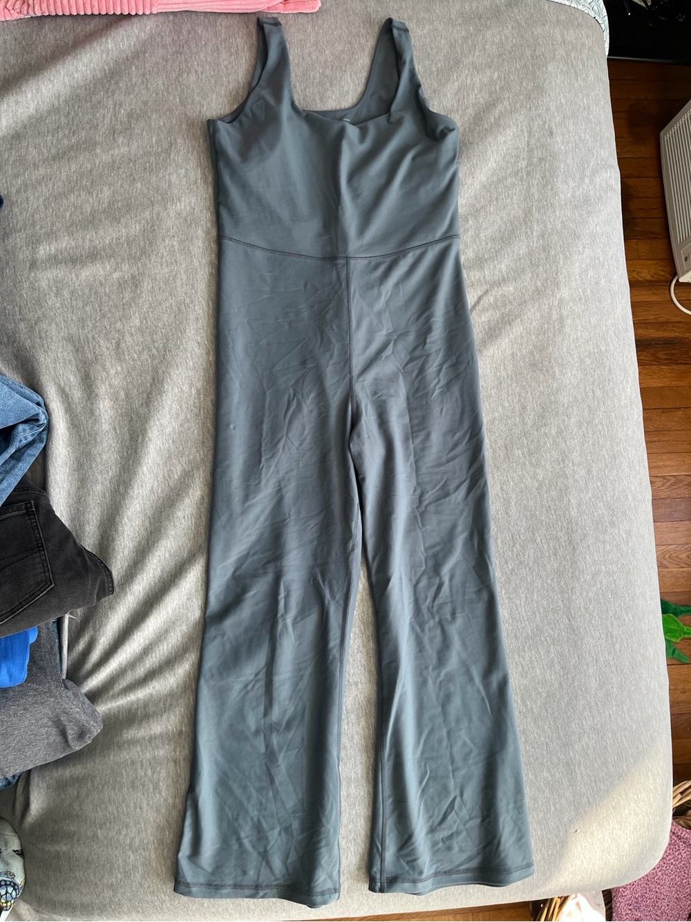 Women's Gray Scoop Neck Jumpsuit